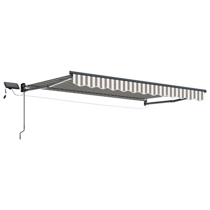 Tenda retrattile manuale con LED Grigio chiaro e bianco