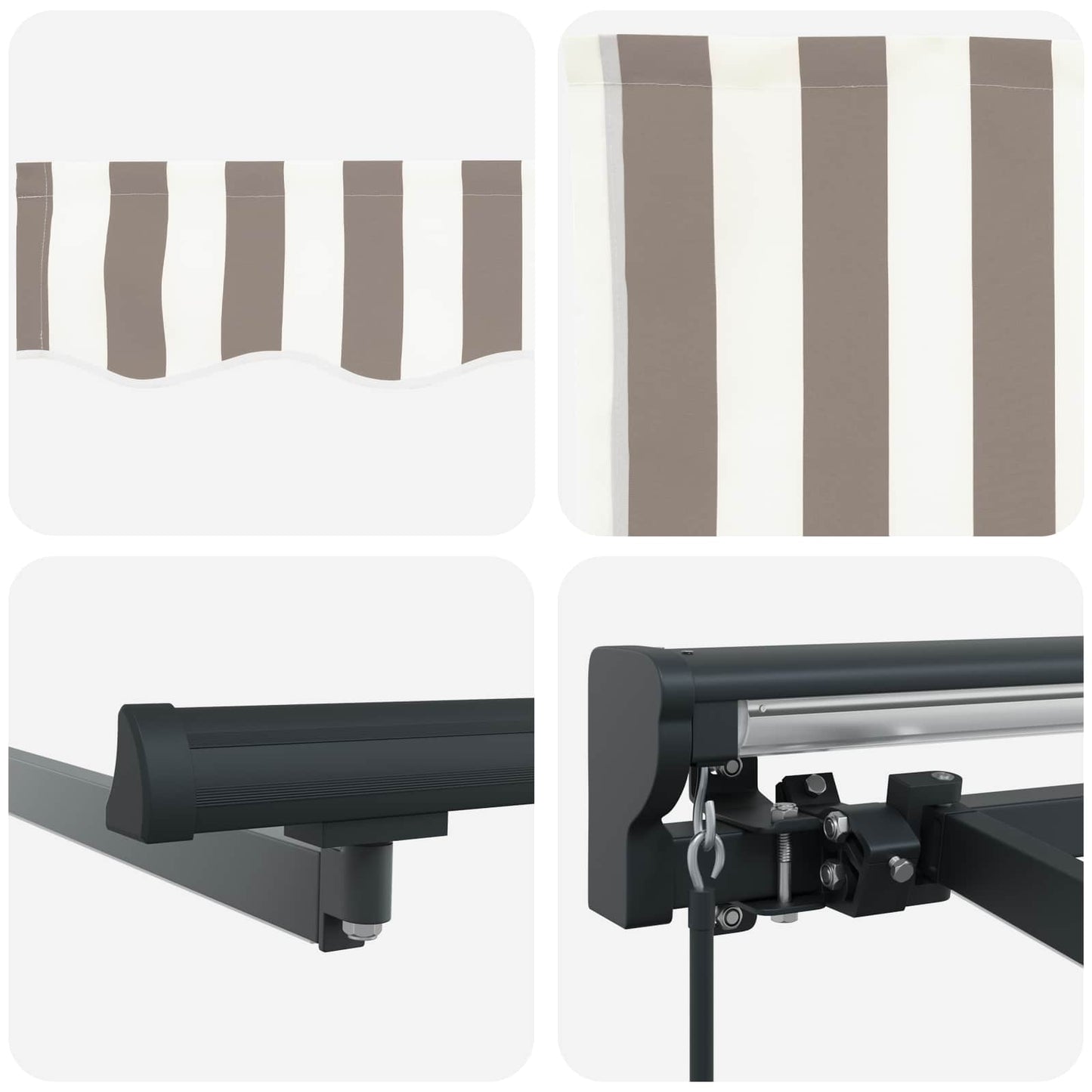 Tenda retrattile manuale Grigio chiaro e bianco 3,5 x 2 m | homemem39