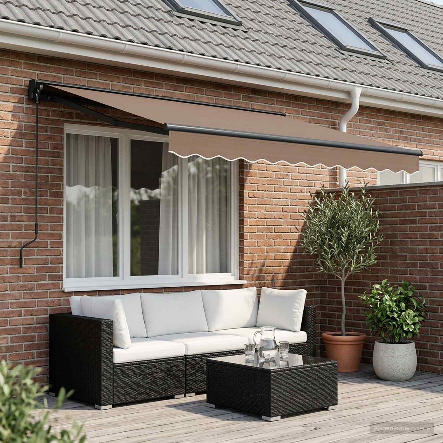 Tenda retrattile manuale Tortora 3,5 x 2 m