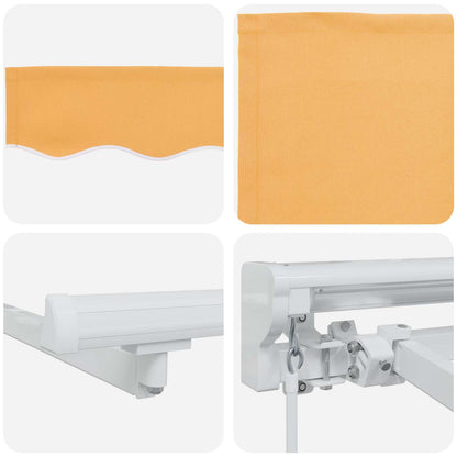 Cornice per Tenda Manuale con LED Sabbia 3,5 x 2 m | homemem39