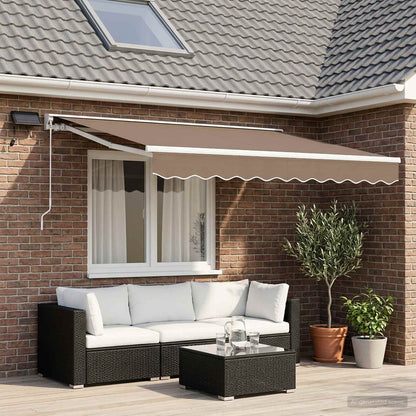 Cornice per Tenda Manuale con LED Tortora 3,5 x 2 m