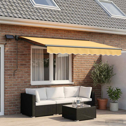 Cornice per Tenda Manuale con LED Sabbia 3,5 x 2 m