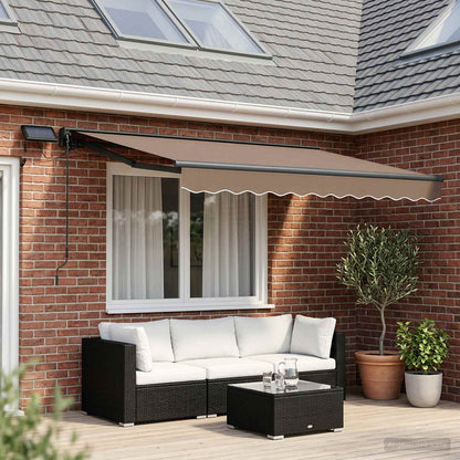 Cornice per Tenda Manuale con LED Tortora 3,5 x 2 m