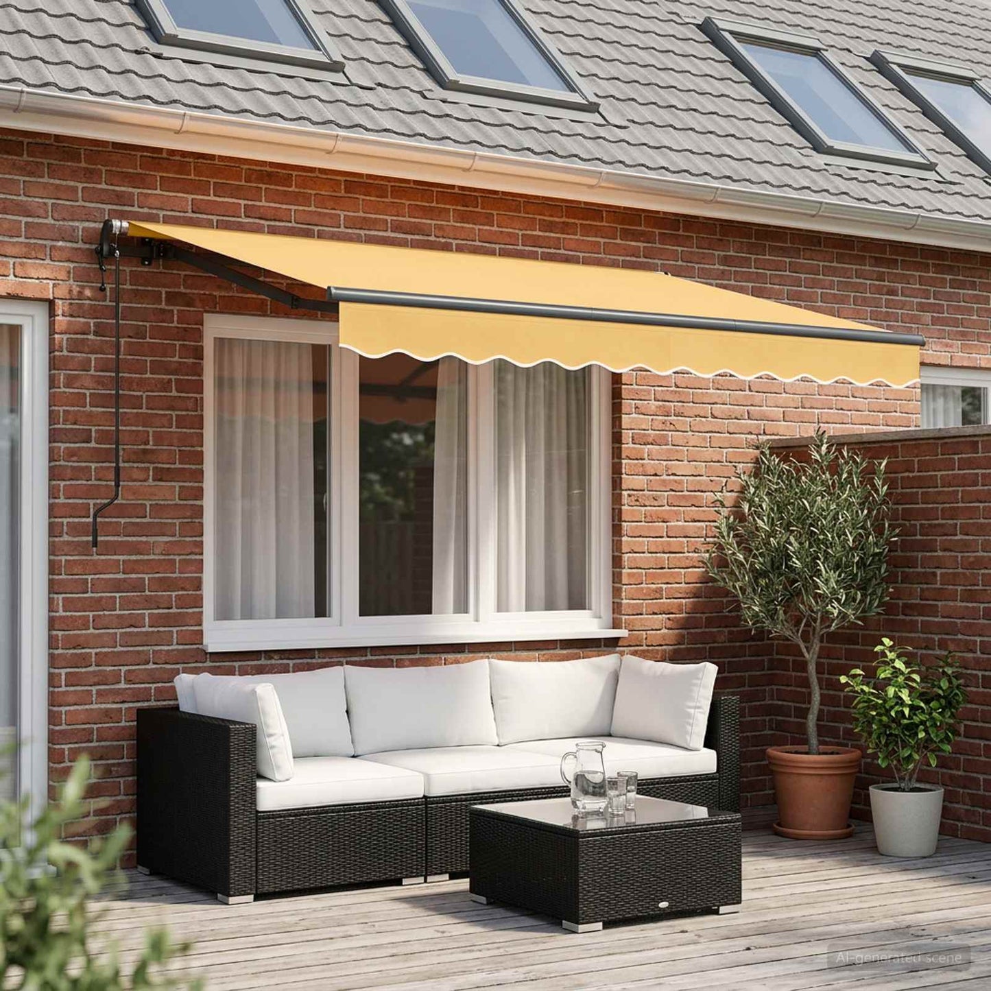 Tenda retrattile Sabbia 3,5 x 2 m Tessuto