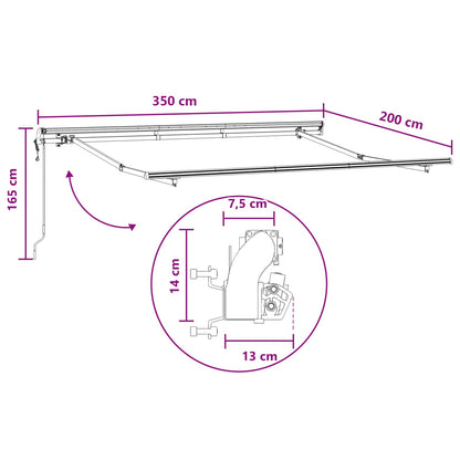 Tenda retrattile Sabbia 3,5 x 2 m Tessuto