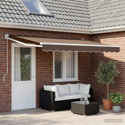 Tenda retrattile Tortora 4 x 2 m 100% Poliestere e Alluminio