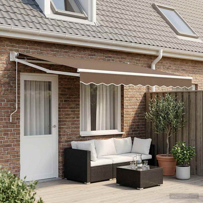 Tenda retrattile Tortora 4,5 × 3 m Poliestere e Metallo | homemem39