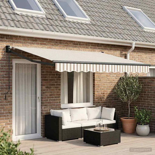 Tenda retrattile Grigio chiaro e bianco 4,5 × 3 m | homemem39
