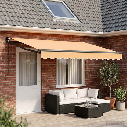 Tenda retrattile Sabbia 4,5 × 3 m 100% Poliestere e Alluminio | homemem39