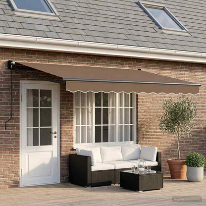 Tenda retrattile Tortora 5 x 3 m 100% Poliestere e Alluminio | homemem39