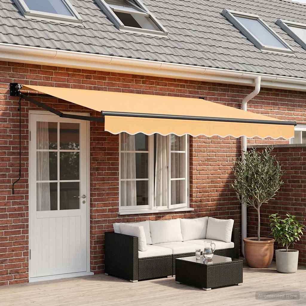 Tenda retrattile Sabbia 4,5 × 3 m Poliestere e Metallo | homemem39