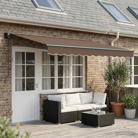 Tenda retrattile Tortora 4 x 2 m Poliestere e Metallo - homemem39