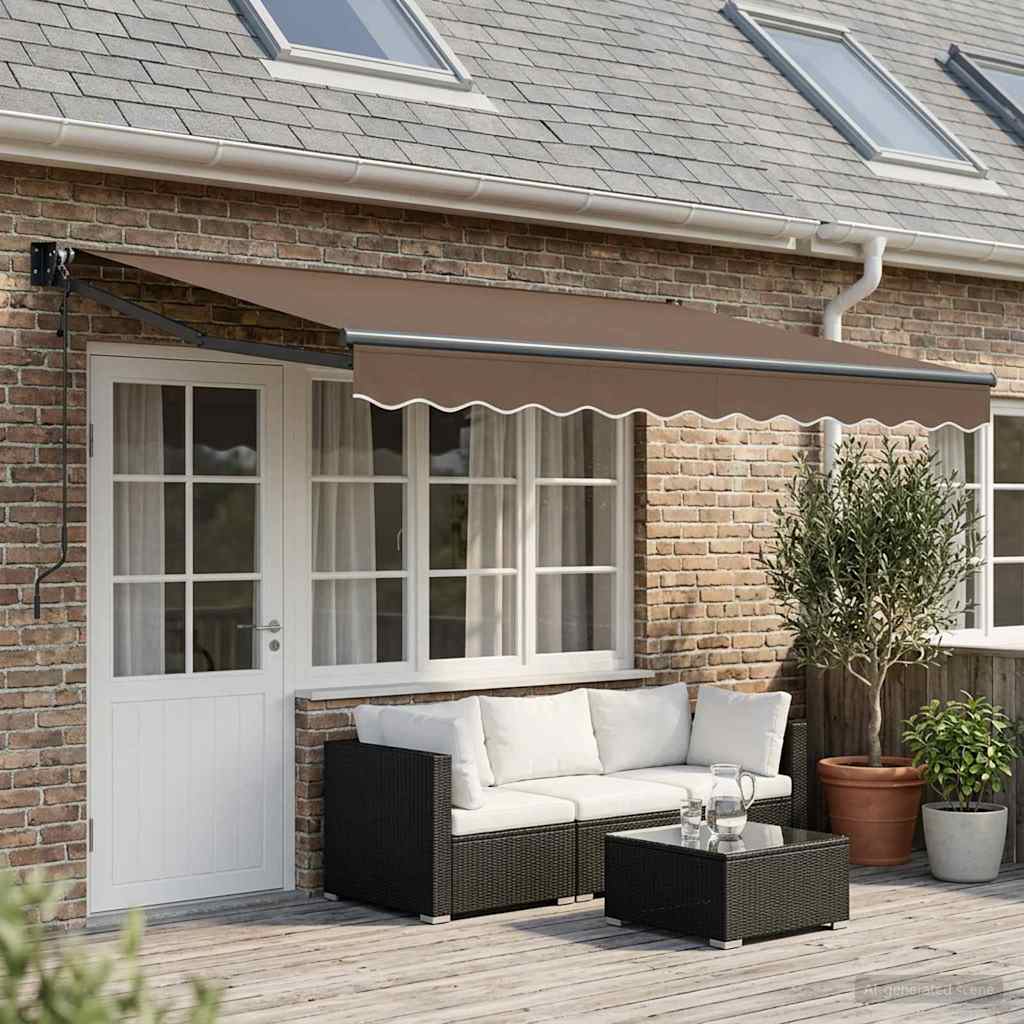 Tenda retrattile Tortora 4 × 3 m Poliestere e Metallo | homemem39