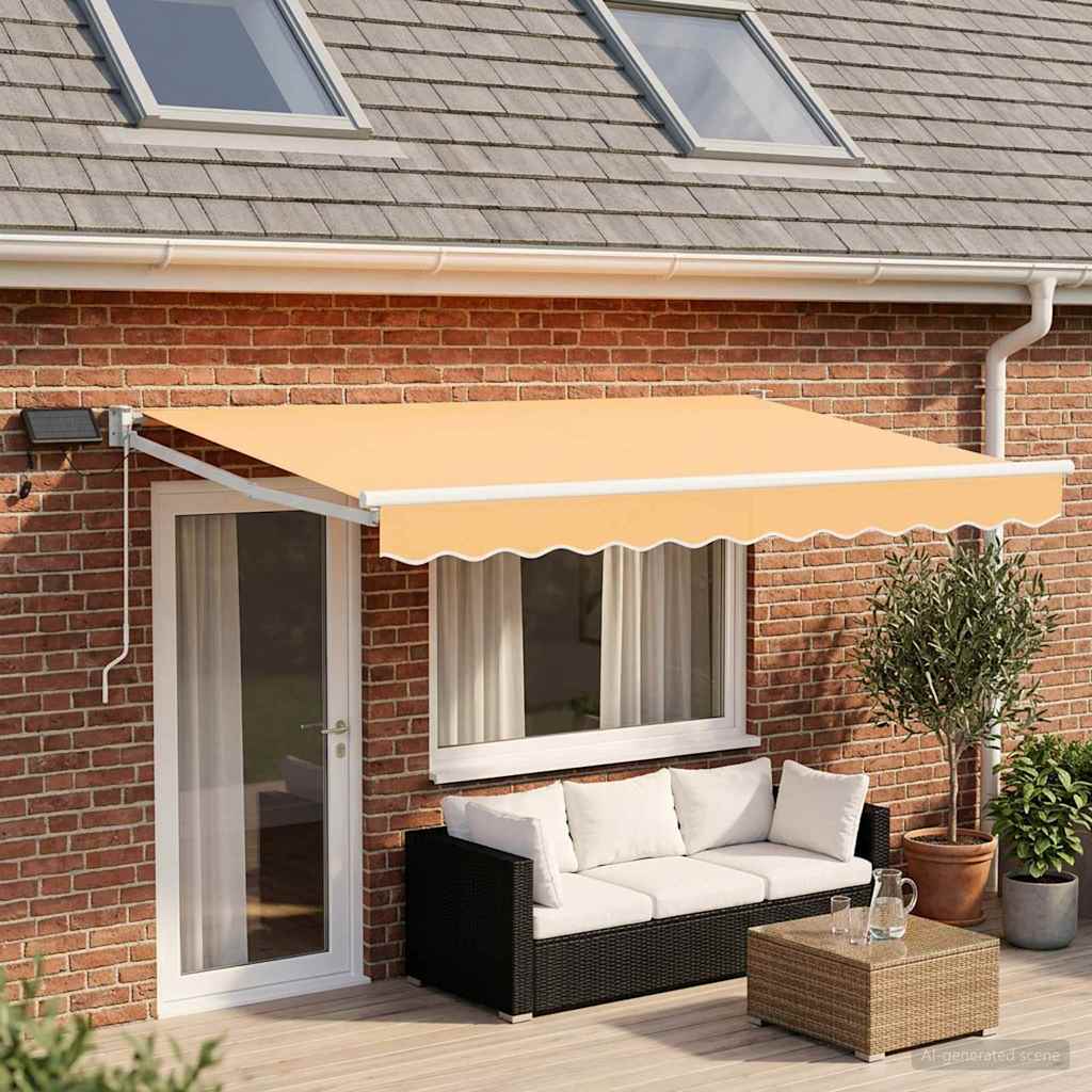 Tenda retrattile manuale con LED Sabbia | homemem39
