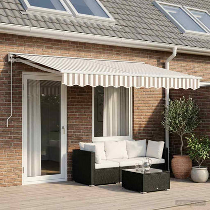 Tenda retrattile manuale Grigio chiaro e bianco 4,5 × 3 m | homemem39