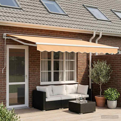Tenda retrattile manuale Sabbia 4 × 3 m Poliestere e Alluminio | homemem39