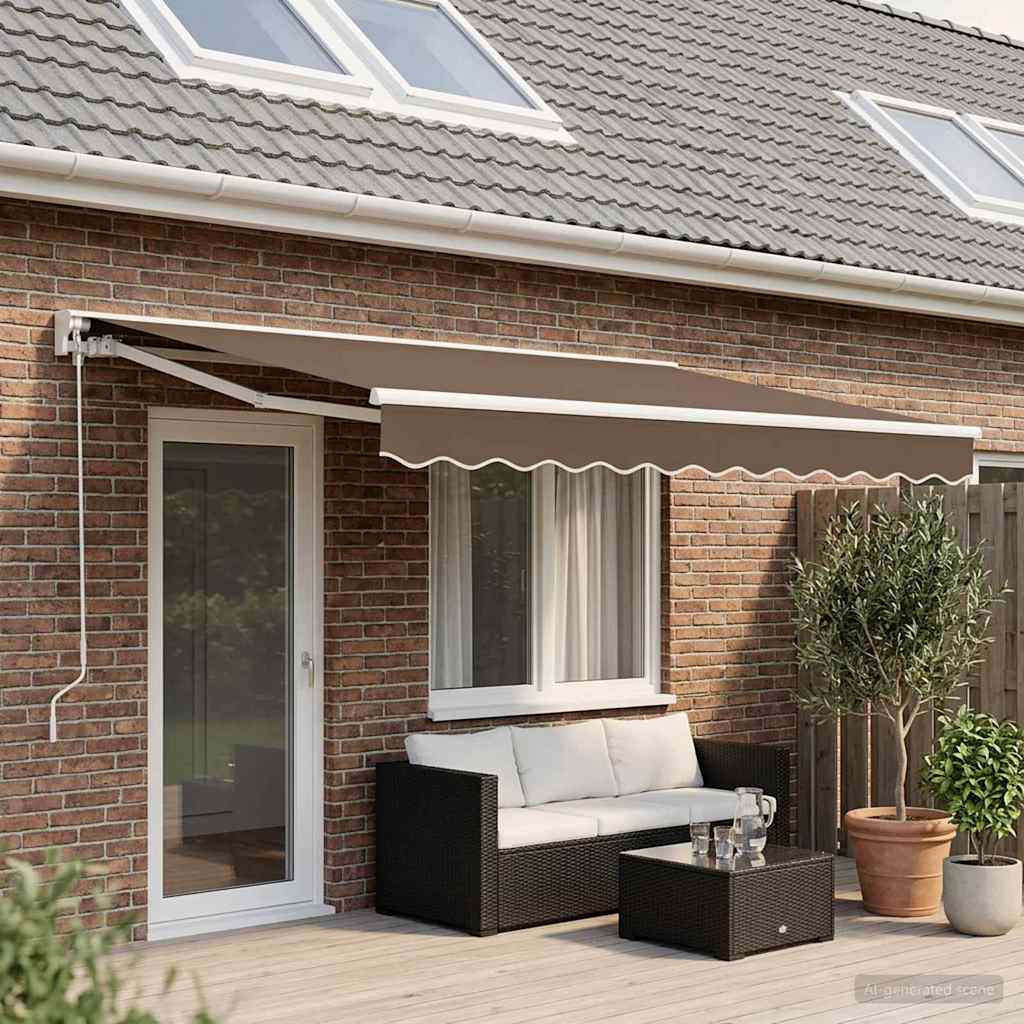 Tenda retrattile manuale Tortora 4,5 × 3,5 m | homemem39