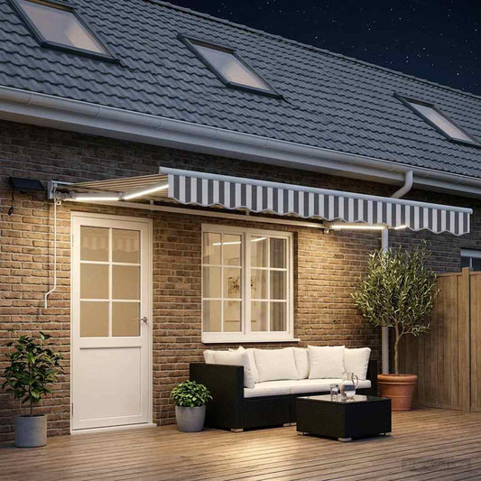 Cornice per Tenda Manuale con LED 4,5 × 3 m | homemem39