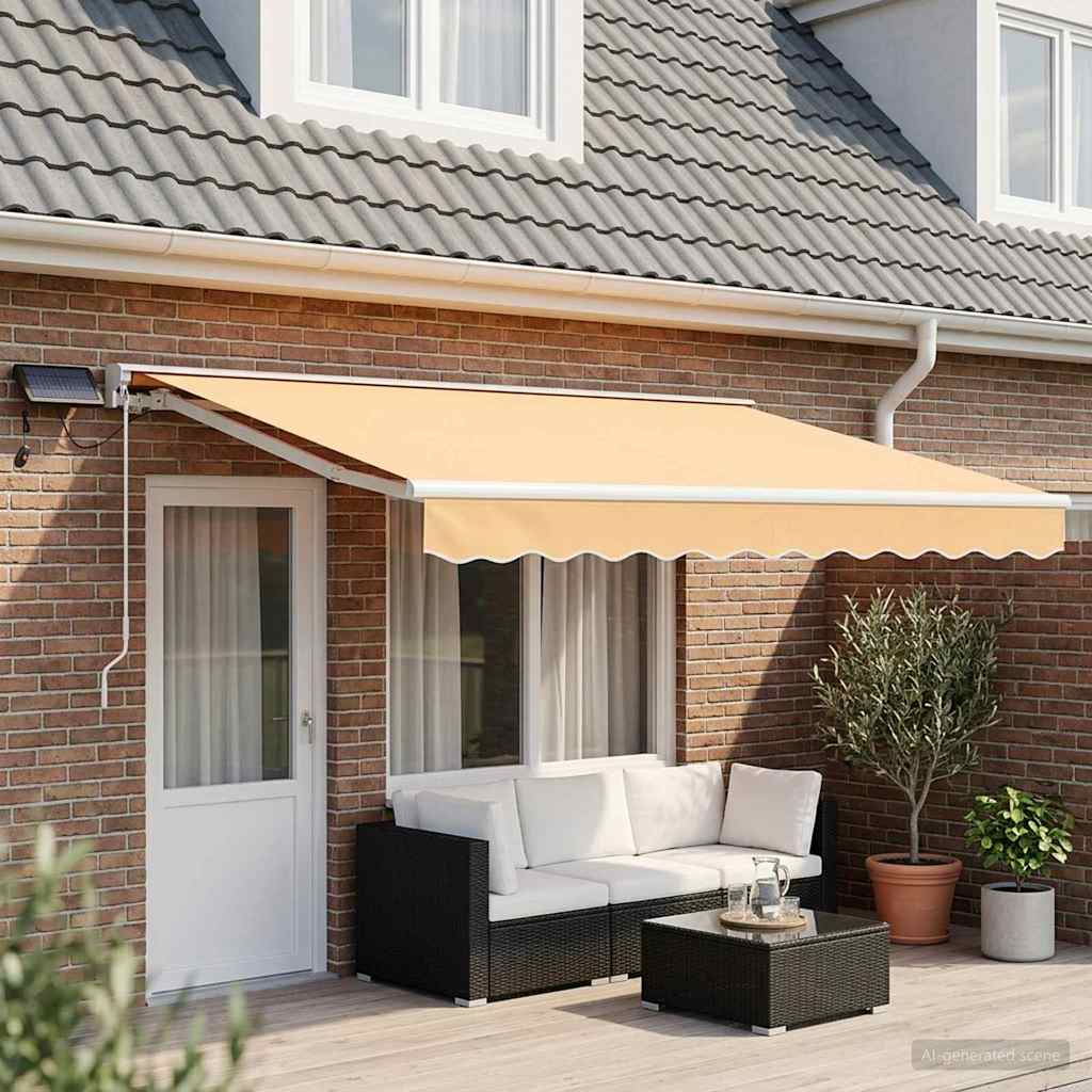 Cornice per Tenda Manuale con LED Sabbia 4,5 × 3,5 m | homemem39
