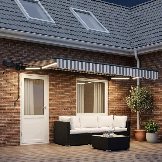Cornice per Tenda Manuale con LED 4,5 × 3 m | homemem39