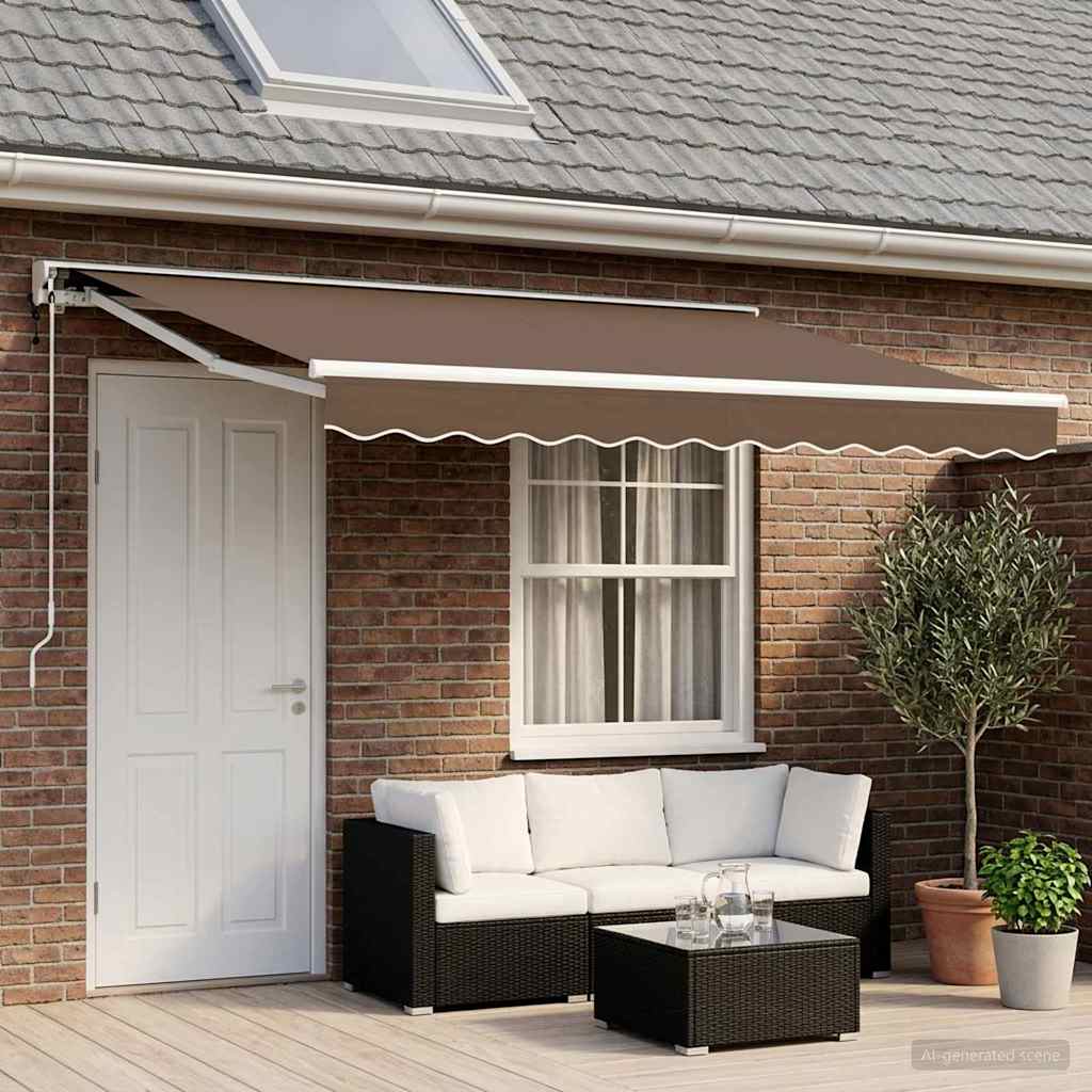 Tenda retrattile Tortora 4 x 2 m Poliestere e Alluminio | homemem39