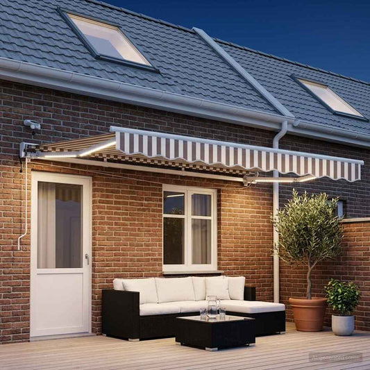 Tettuccio Elettrico Retrattile Grigio chiaro e bianco 4 × 3 m | homemem39