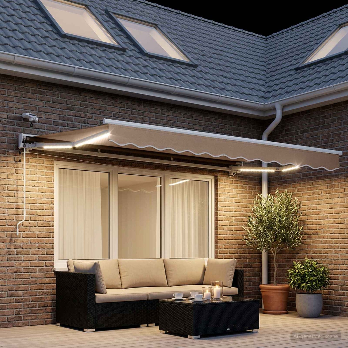 Tettuccio Elettrico Retrattile Tortora 4 x 2 m