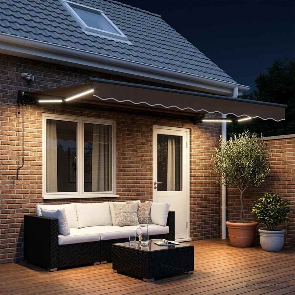 Tettuccio Elettrico Retrattile Tortora 4 × 3,5 m | homemem39