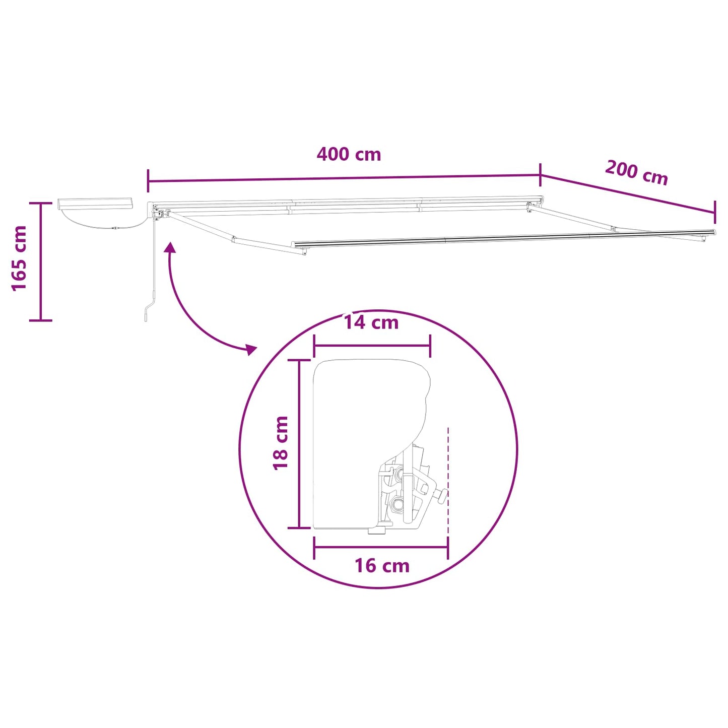 Tettuccio Elettrico Retrattile Tortora 4 x 2 m | homemem39