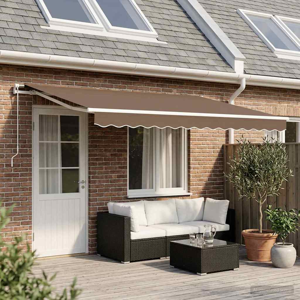 Tenda retrattile Tortora 500 × 300 cm Poliestere e Alluminio | homemem39