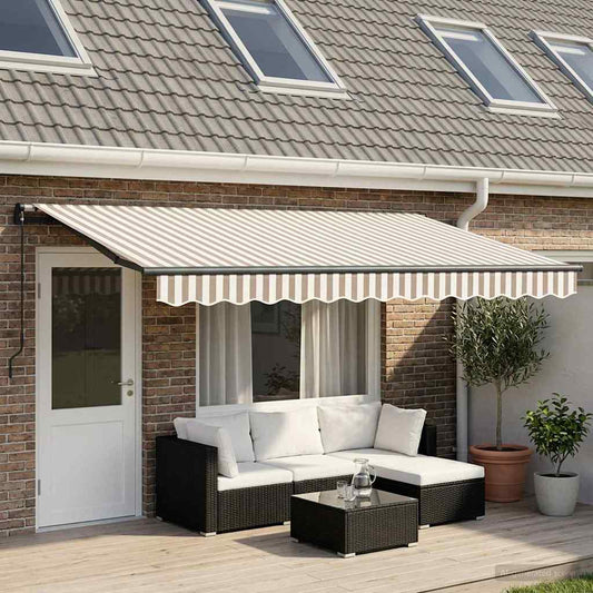 Tenda retrattile Grigio chiaro e bianco 500 × 300 cm | homemem39