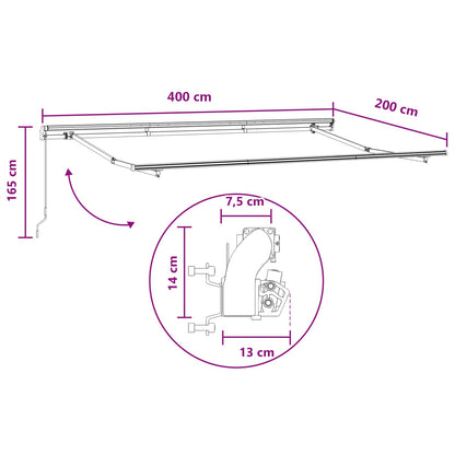Tenda Retrattile Sabbia 4 x 2 m Tessuto | homemem39