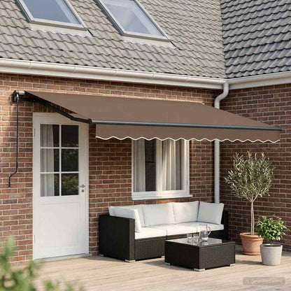 Tenda retrattile Tortora 500 × 300 cm Poliestere e Alluminio | homemem39