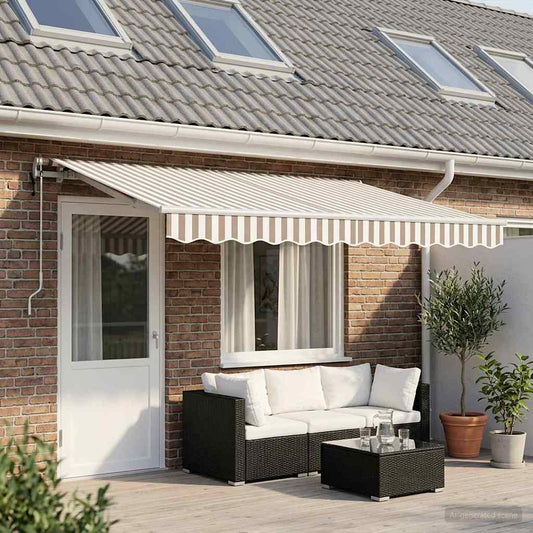 Tenda retrattile Grigio chiaro e bianco 500 × 300 cm | homemem39