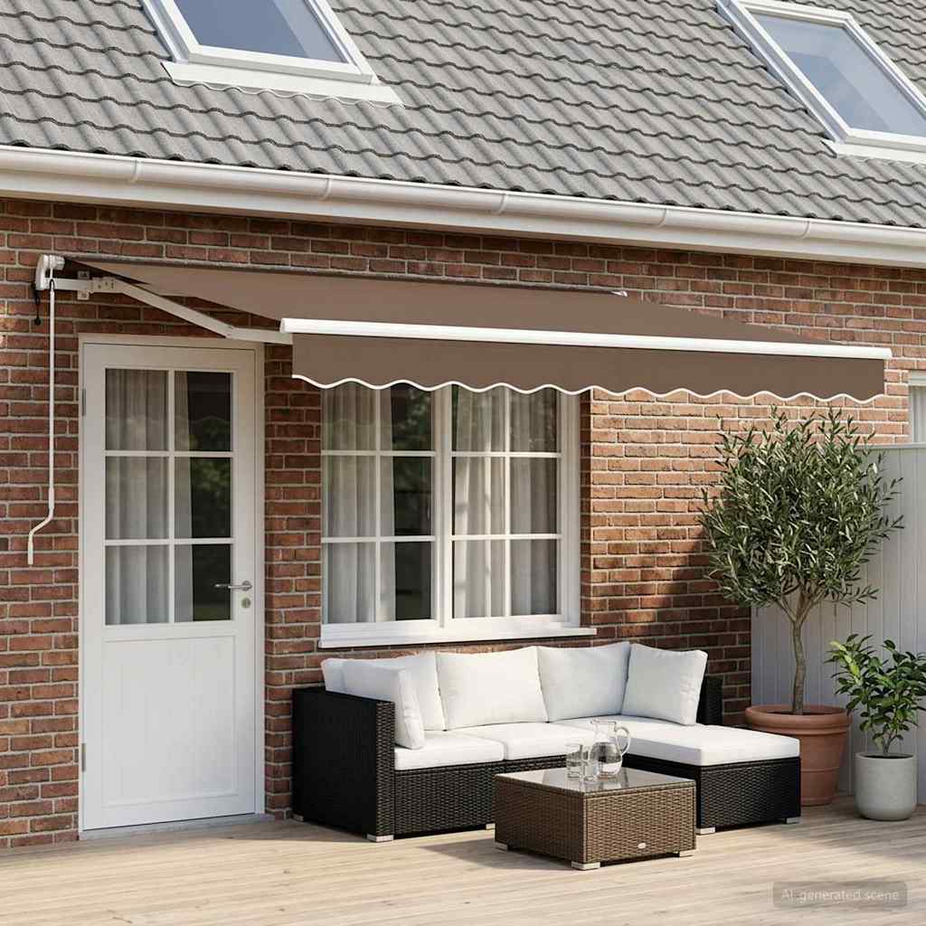 Tenda retrattile Tortora 400 × 350 cm Tessuto e Alluminio | homemem39