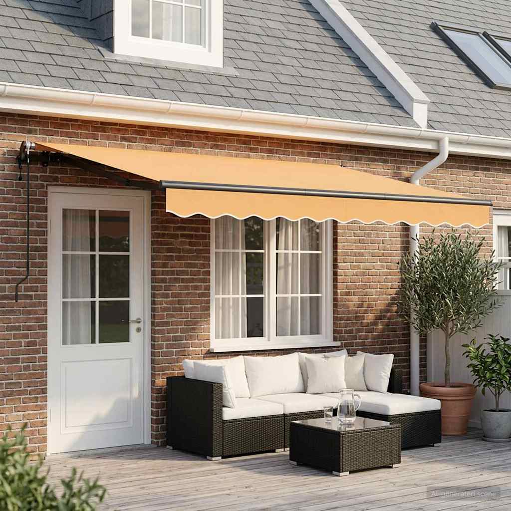 Tenda retrattile Sabbia 400 × 350 cm Tessuto e Alluminio | homemem39