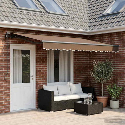 Tenda Retrattile Tortora 4 x 2 m Tessuto | homemem39