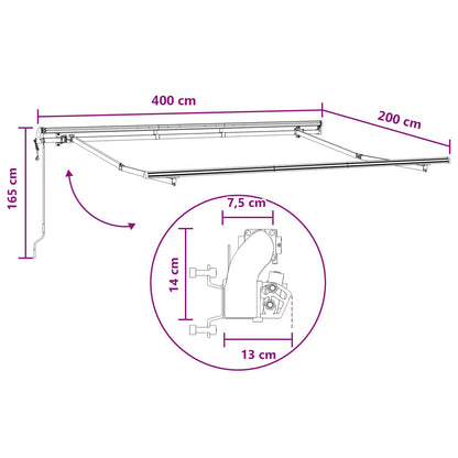 Tenda retrattile Tortora 4 x 2 m Tessuto