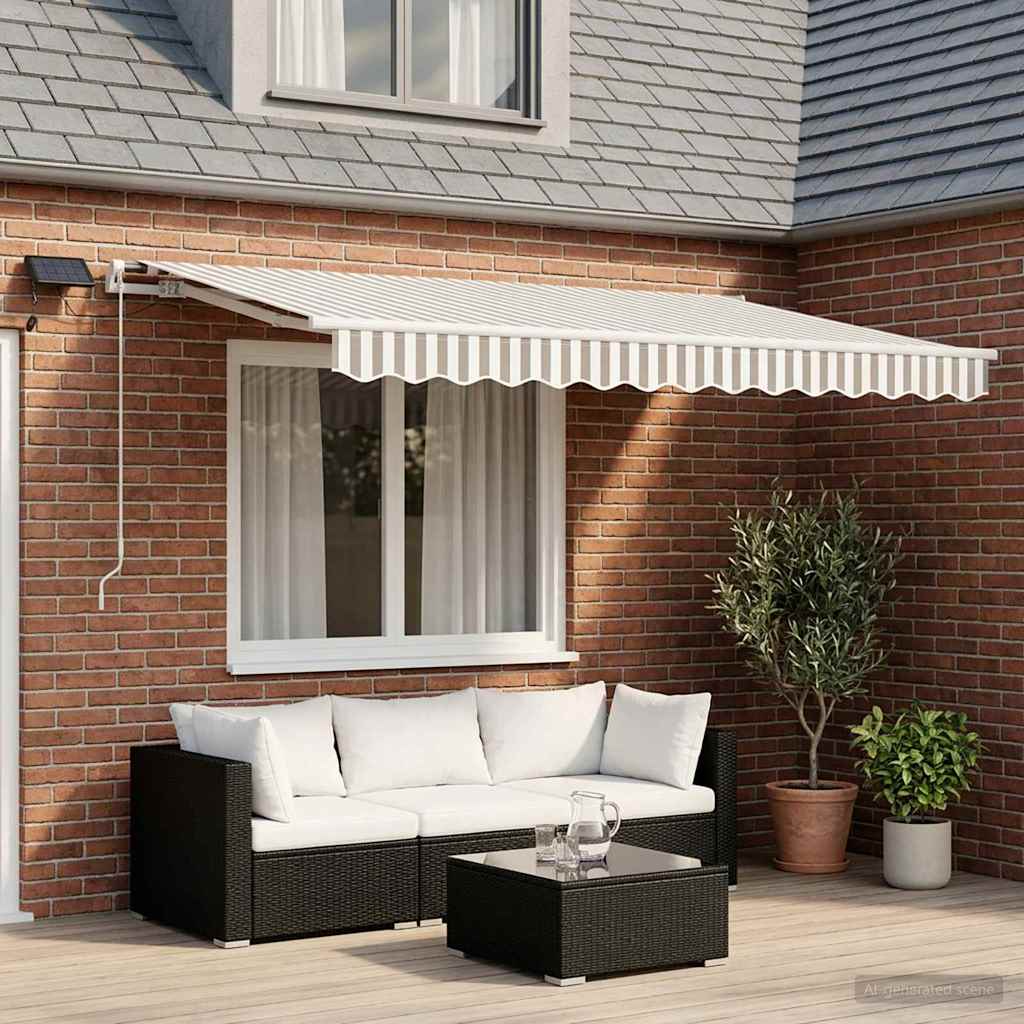 Tenda retrattile Grigio chiaro e bianco 350 x 250 cm | homemem39