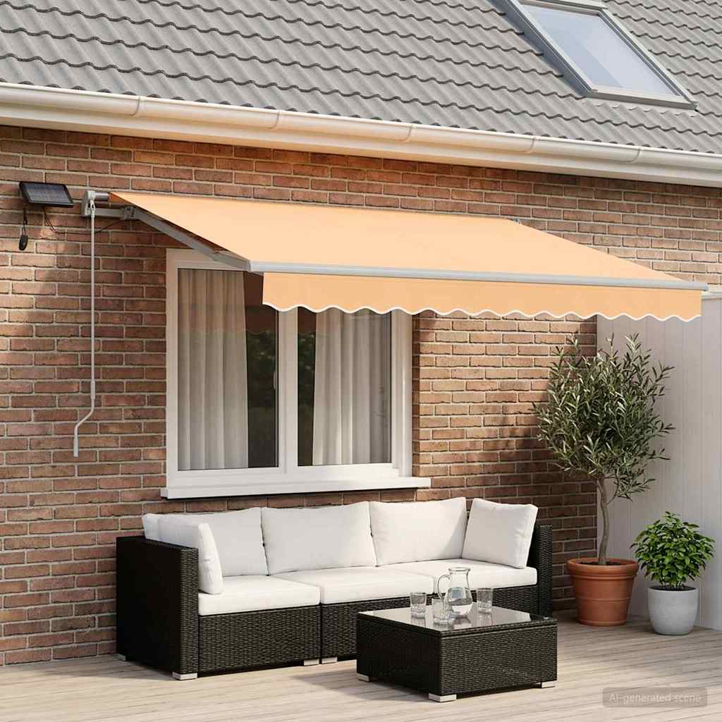 Tenda retrattile Sabbia 350 x 250 cm Tessuto e Alluminio | homemem39