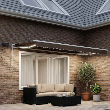 Tenda retrattile Tortora 300 x 250 cm Tessuto e Alluminio | homemem39