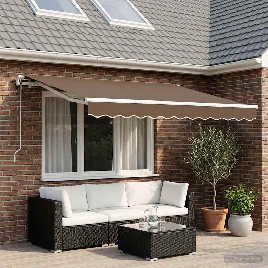 Tenda retrattile Tortora 350 x 250 cm Poliestere | homemem39