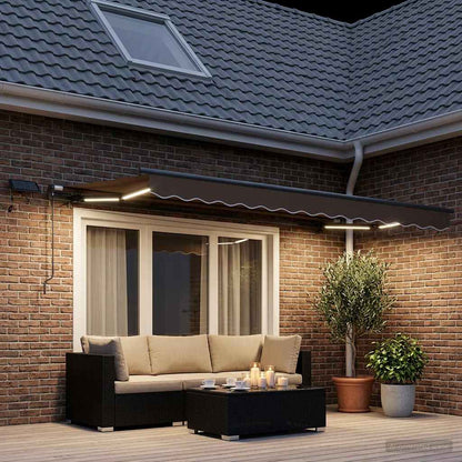 Tenda retrattile Tortora 300 x 250 cm Tessuto e Alluminio | homemem39