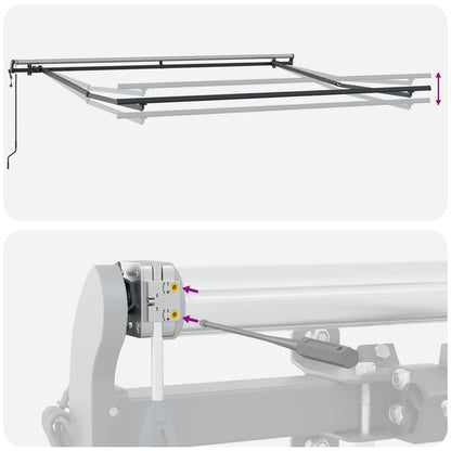 Tenda retrattile Grigio chiaro e bianco 300 x 250 cm | homemem39