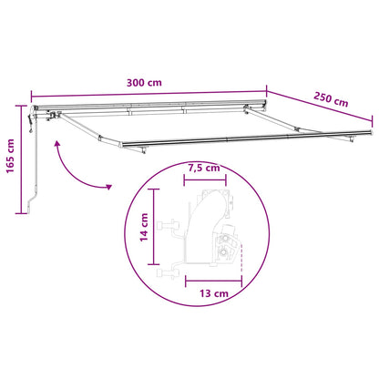 Tenda retrattile Sabbia 300 x 250 cm Tessuto e Alluminio | homemem39