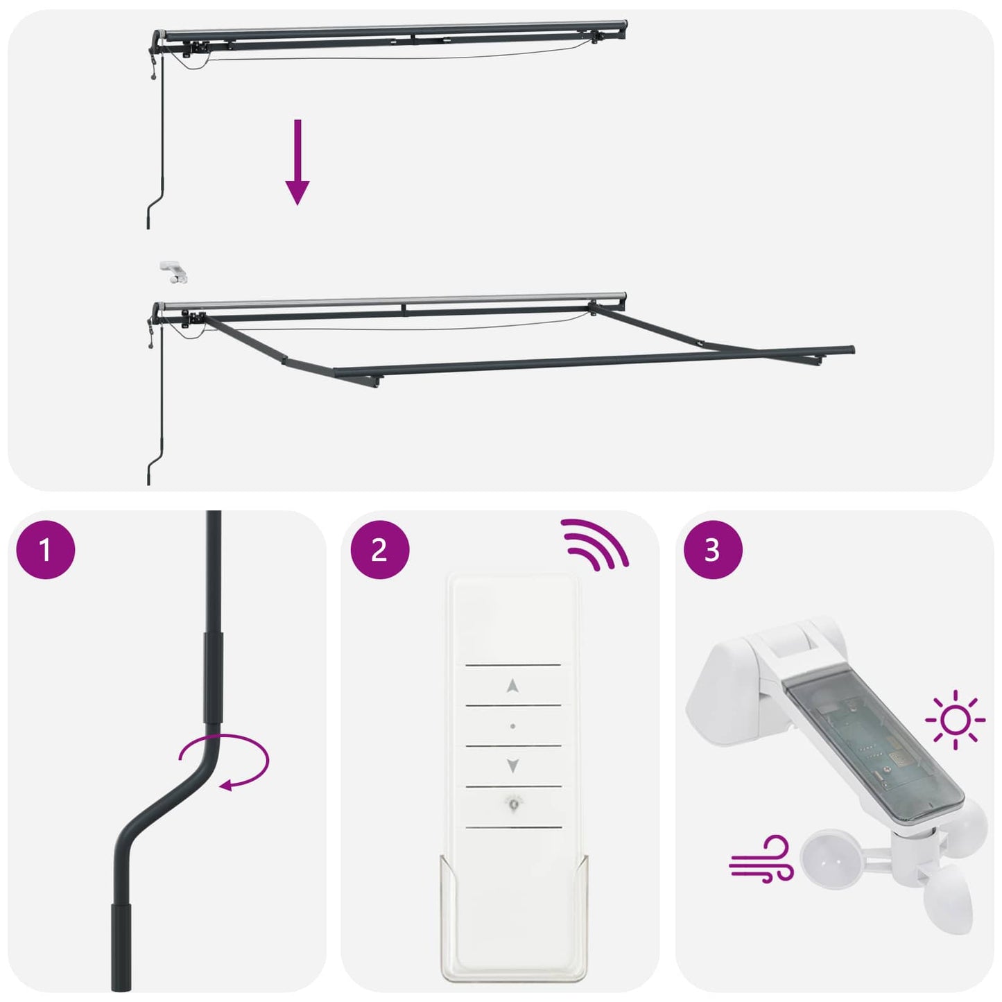 Tenda retrattile Sabbia 300 x 250 cm Poliestere | homemem39