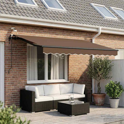 Tenda retrattile Tortora 350 x 250 cm Poliestere | homemem39