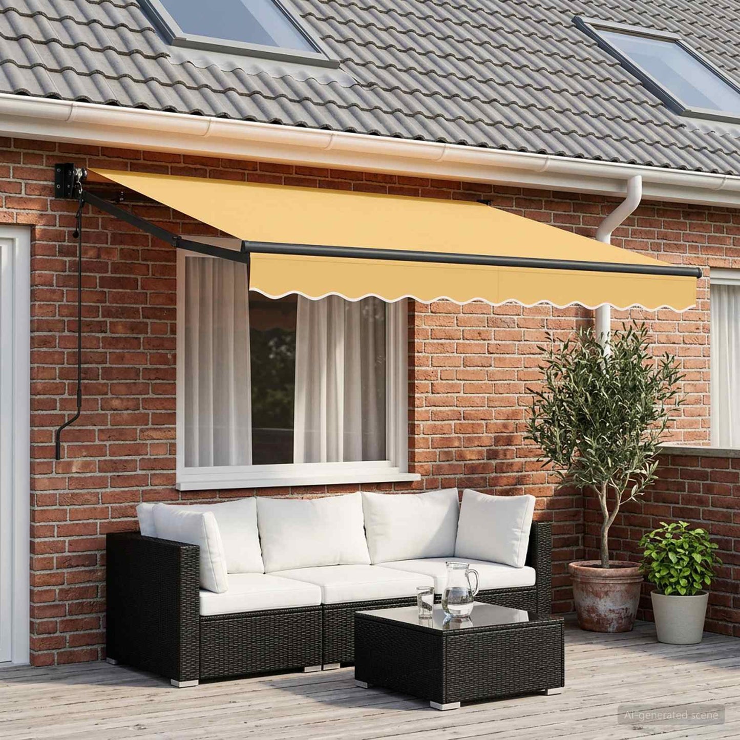 Tenda retrattile Sabbia 3 x 2,5 m Poliestere e Metallo