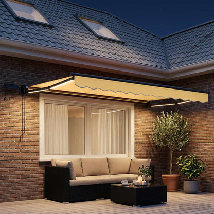 Tenda retrattile manuale con LED Sabbia