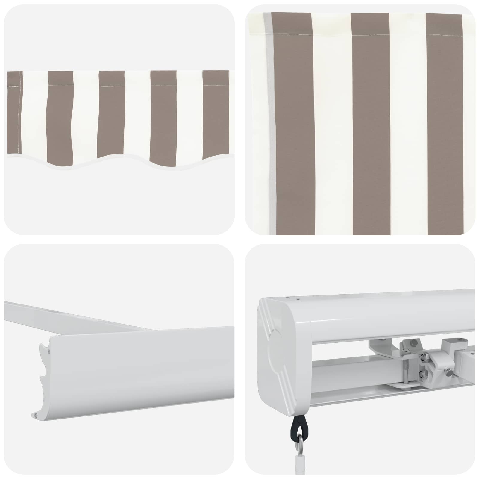 Tenda retrattile Grigio chiaro e bianco 300 x 250 cm | homemem39